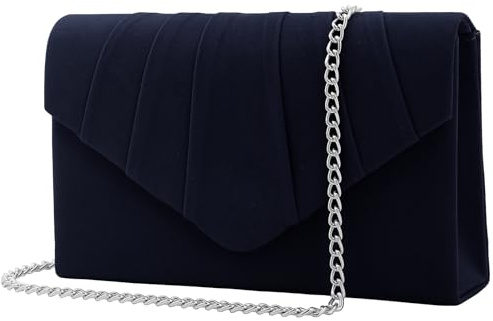 wocharm Ladies Pleated Suede velvet Clutch Bag Handbag Bridal Evening Prom Party
