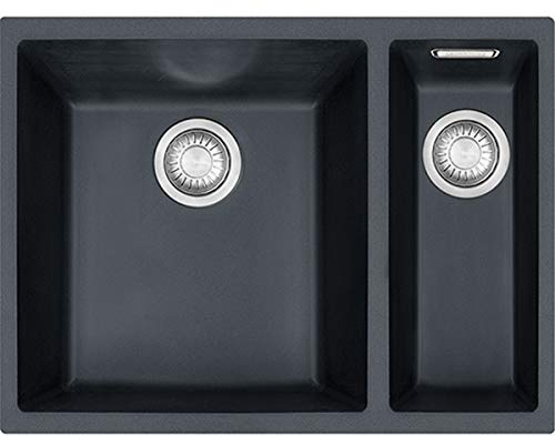 Franke Sirius SID160CB 1.5 Bowl Tectonite Undermount Black Kitchen Sink