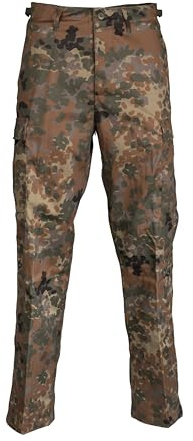 Mil-Tec US Ranger Hose Typ BDU • Herren Cargohose mit 6 geräumigen Taschen • Taktische Hose mit verstellbarem Kordelzug & Gürtelschlaufen • Feldhose für Outdoor, Arbeit & Freizeit • Flecktarn, L