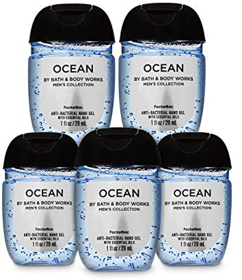 Bath & Body Works PocketBac Hand Sanitizer Gel Ocean For Men 5pc Bundle