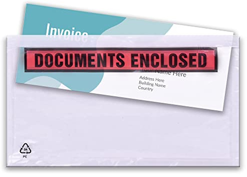 Triplast 3000 x DL Printed Document Enclosed Wallet (230 x 110 mm) | Peel & Seal Clear Plastic Envelopes/Sleeves/Pockets/Wallets | Attach Invoices, Packing Lists & Delivery Notes to Parcels