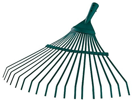 LEBORGNE - Balai Gazon Fil Plat Sans Manche - Outil Jardinage pour Ramassage Gazon Coupé, Feuilles et Ratissage Allées Gravillonnées - 22 Dents - 44 cm - Poids 0,44 kg