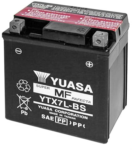 Yuasa YTX7L-BS Wartungsfreie Batterie, 12V, 114mm x 71mm x 131mm