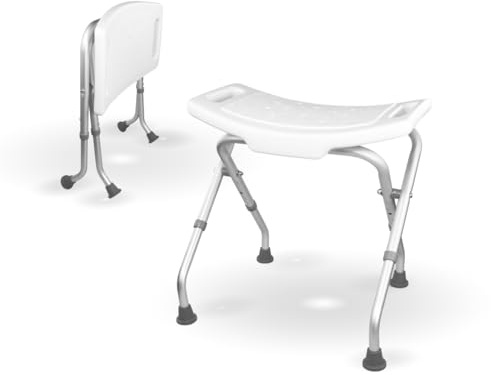 Rehab - Silla de Ducha o baño Plegable con Altura Regulable y Soporte Adicional para Personas Mayores