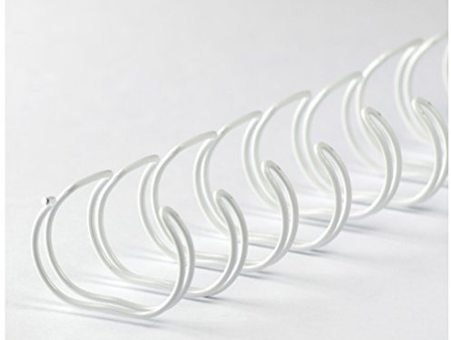 r&b 23RM254-WS Drahtbinderücken 23 Ringe 25.4 mm, 1 Zoll, 2:1 Teilung, 50 Stück, weiß