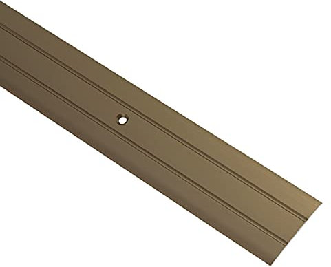 Gedotec Seuil de Porte Barre | Largeur 37 mm | 100 cm | 1 Pièce Profil Transition Sol | Aluminium Anodisé Bronze | Seuil de Porte perforé | Porte Rail de Transition Stratifié - Parquet - Vinyle UVM