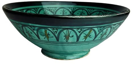 Simandra Orientalische marokkanische Keramikschale Keramik Obst Salat Reis Schale Schüssel Deko XXL Color Grün