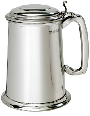 Wentworth Pewter Lidded 1 Pint Plain Pewter Tankard (Lidded Tankard)