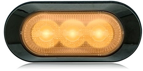 Maxxima M20383YCL Amber 3-LED Ultra-Thin Profile Warning Light with Surface Mount and Clear Lens
