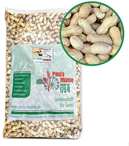Paul´s Mühle - 10kg Erdnüsse mit Schale für Tiere & Wildvögel naturbelassen | Tierfutter für Eichhörnchen, Papageien & Nager - Nüsse Vogelfutter & Wildvogelfutter ganzjährig Futterzwecke