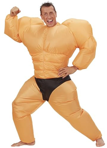 W WIDMANN MILANO Party Fashion - Aufblasbares Kostüm Bodybuilder, mit integriertem Gebläse, Karneval, Mottoparty
