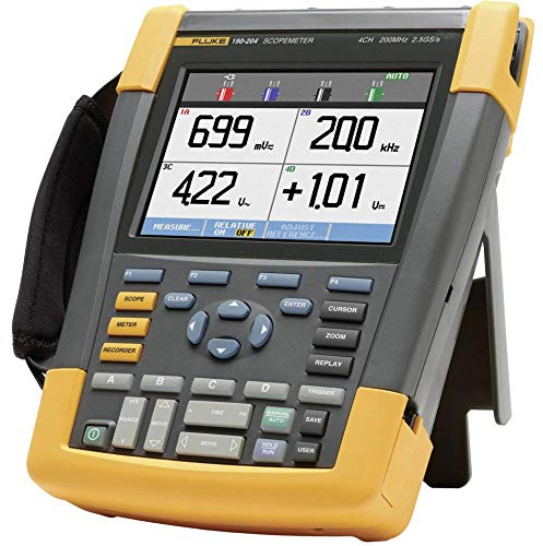 Fluke 190-204/EU/S, 4 canali oscilloscopio, larghezza di banda 200 MHz, Scope metri® 190 Serie II, incluso software Case Kit scc2
