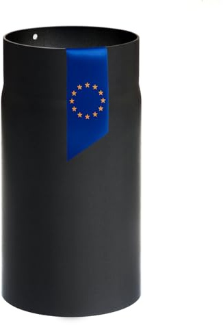 raik Rauchrohr Ofenrohr 150 mm Durchmesser 250 mm Länge Materialstärke 2 mm legierter Stahl Senotherm-Beschichtung eingebrannt schwarz Made in EU bis 600°C