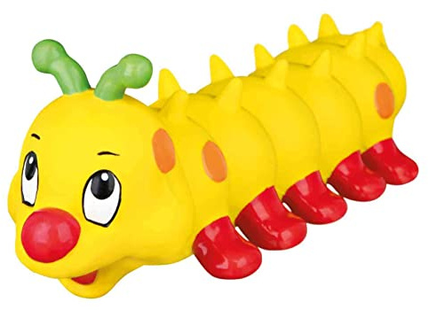 TRIXIE quietschendes Hundespielzeug Raupe, aus Latex, mit Sound – 26 cm | Robustes Spielzeug für intensiven Spielspaß – beschäftigt den Hund und fördert gesundes Kauverhalten im Alltag