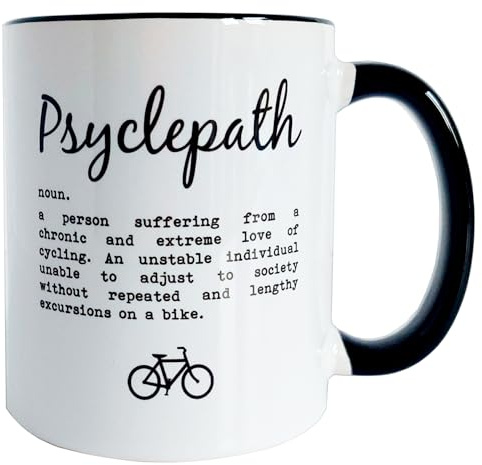 Worry Less Design Tasse mit Radfahrer-Motiv, lustiges Radfahrer-Geschenk, 330 ml Keramiktasse