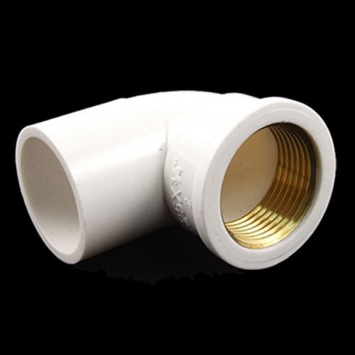 sourcing map 3/10,2 cm Messing Innengewinde x 25 mm PVC Slip 90 Grad Rohrbogen Anschluss de