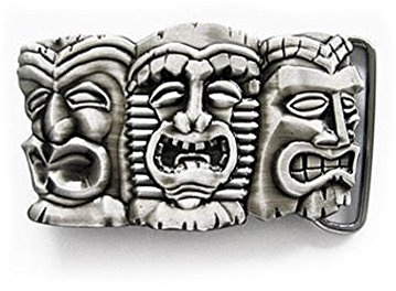 eeddoo® Gürtelschnalle - Tiki Belt (Buckle für Wechselgürtel für Damen und Herren | Belt Frauen Männer Oldschool Rockabilly Metall Gothic Wave Rock Biker Western Trucker Casino Skull)