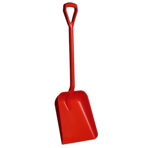 Vikan Shovel Large Lightweight Strong Durable Plastic Rust Proof Food Snow Muck (Red)
