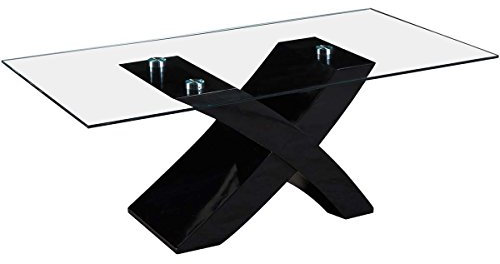 Habitat et Jardin Table Basse rectangulaire Tina - 117 x 62 x 45 cm - Noir/MDF laqué