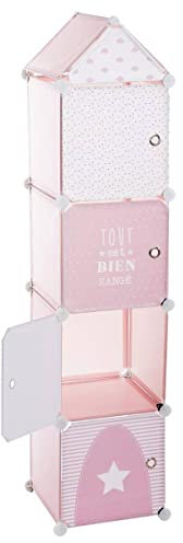 Atmosphera - Kinder Aufbewahrungsboxen Colonne - rosa 34 × 139 cm - Rosa