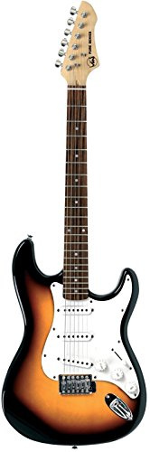 GEWA guitarra eléctrica RC-100 sunburst, Cuerpo de madera de tilo macizo, Mástil de arce, Diapasón de madera de pakka, herrajes cromados