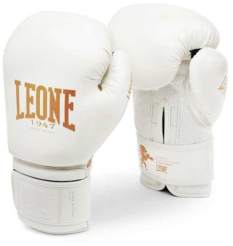 LEONE 1947 Gn059, GUANTI BOXE BLACK&WHITE - GN059 Unisex - Adulto, Bianco, 10 oz