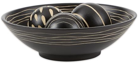 Wood Gifts & Decor Artisan Deco Bowl and Ball Centerpiece