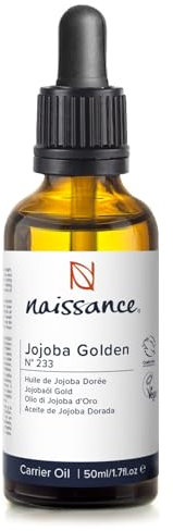 Naissance Huile de Jojoba Dorée (No. 233) - 50ml - Naturelle et Pressée à Froid - Pour le Soin de la Peau, du Corps et des Cheveux - Vegan et Sans OGM