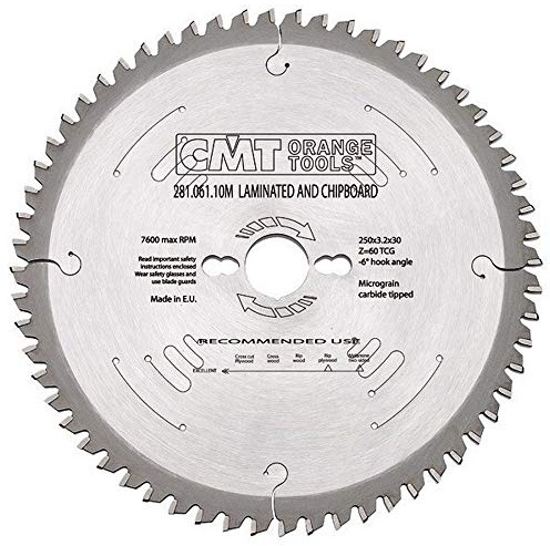 CMT Orange Tools 281.061.10 M – Laminate-Chipboard Saw Blade250X3.2X30 Z60-6Hwg
