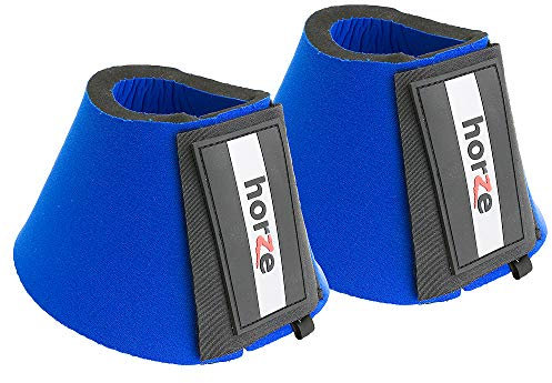 HORZE Pferde Hufglocken ProBell, Springglocken mit Klettverschluss, 2er Set, Blau, S