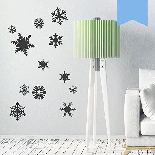 WANDKINGS Fenster- & Wandtattoo 12 Schneeflocken im Set 35 x 27 cm lichtblau - erhältlich in 33 Farben