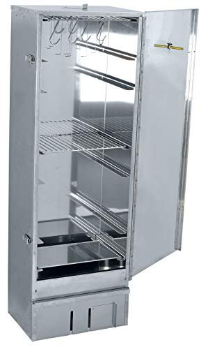 XXL Räucherofen/Räucherschrank aus Edelstahl – 1,2 m hoch, massiv & genietete Premium-Ausführung – Made in Germany – mit viel Zubehör (mit Elektro Set)