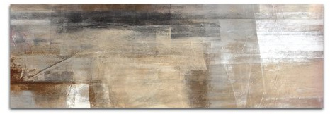 Panoramabild auf Leinwand und Keilrahmen 150x50cm Malerei Kunstwerk abstrakt braun beige