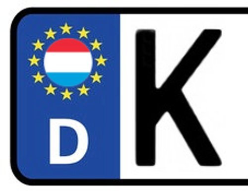 Werbetechnik Sotirios Papoutsis 2X Kennzeichen Aufkleber Luxemburg Nummernschild Sticker (ca.2 cm)