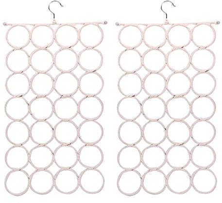 Tosnail Pack of 2 Scarf Hanger Holder Organizer Space Saver for Tie, Belt, Scarves, Socks - White