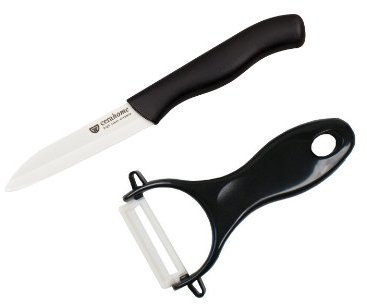 GRÄWE 2-tlg. Keramik Starterset Küchenmesser Schäler, Serie CERAHOME