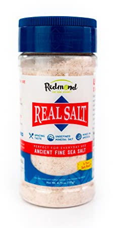 Redmond Real Sea Salt - Natural Unrefined Organic Gluten Free Fine, 4.75 Ounce Shaker (1 Pack)
