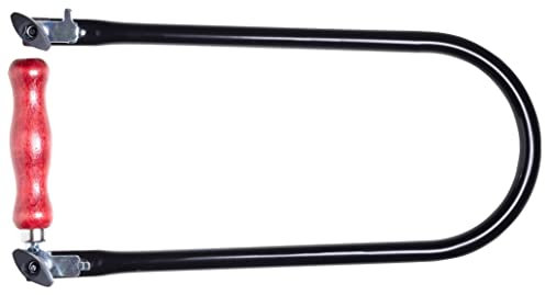 Fretsaw - Made in Germany, Fretsaw Bow with Plastic Wing Nuts, 13mm Steel Tube, 285mm Projection, Ideal for Plywood Sheets, Sawing Fretsaw Templates, Fine Sawing, Wood Crafts