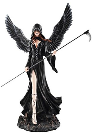 Unbekannt Figura de ángel de la muerte con símbolo de la muerte (61 cm)