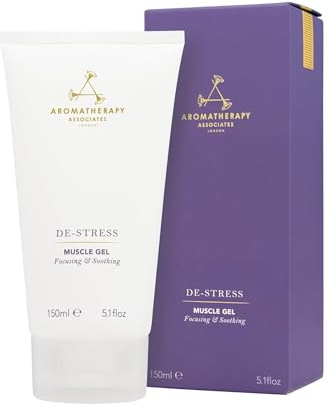 Aromatherapy Associates De-Stress Muscle Gel, Cooling & Warming Massage Gel with Ginger, Black Pepper & Rosemary Essential Oils for Daily Tension & Post-Activity Comfort, 5.07 oz