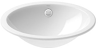 Alape˘ EB.O525 Einbaubecken, Waschbecken aus glasiertem Stahl in weiß mit antibakterieller Oberfläche, oval 52,5 x 15 x 42,5 cm, ohne Hahnloch, mit Überlauf