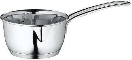 Küchenprofi, casseruola padella per burro in acciaio inossidabile padella per latte a induzione con beccuccio con pratica scala graduata pentola adatta a tutti i tipi di fornelli, 9 cm, 500 ml