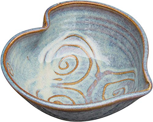 Castle Arch Pottery Irish Pottery Bowl Hand-Glazed, Heart Shaped Design 6 Diameter by 2 Height with Celtic Spiral Motif - Handcrafted In Ireland - Lead & Cadmium Free, Irish Gifts For Men & Women