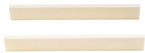 Musiclily Basic Gitarren Knochen Stegeinlage Rohling 80x3x10mm 2 Stück | Unbearbeitet, für Martin Akustik oder Konzertgitarre