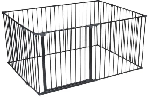 Safetots Premium MehrPanelSpielbereich, 105cm x 144cm, Schwarz, 70cm Hoch, BabySpielplatz, Spielbereich für Kleinkinder, Großer Spielbereich, Einfache Installation