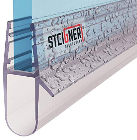 STEIGNER Duschdichtung, 60cm, Glasstärke 5/6/ 7/8 mm, Gerade PVC Ersatzdichtung für Dusche, UK17
