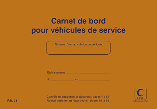 ELVE Lot de 10 Carnets de Bord pour Véhicules de Service 64 Pages 150 x 215 mm Orange