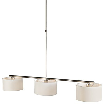 Qazqa Esstisch Modern Pendelleuchte, Pendellampe - Vt - Weiß, Rund, 3-flammig, 125cm, Ideal als Esszimmerlampe und