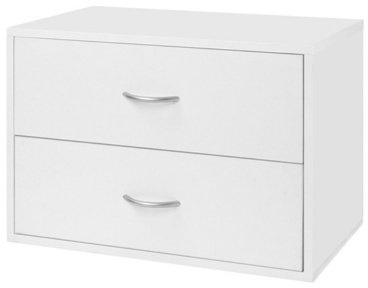 Organized Living freedomRail 2 Drawer OBox - White