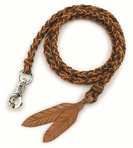 Barefoot Führstrick schwarz-blau – 1,70 m – Anbindestrick mit drehbarem Panikhaken & Lederklatsche – aus rundgeflochtenem Bergseil
